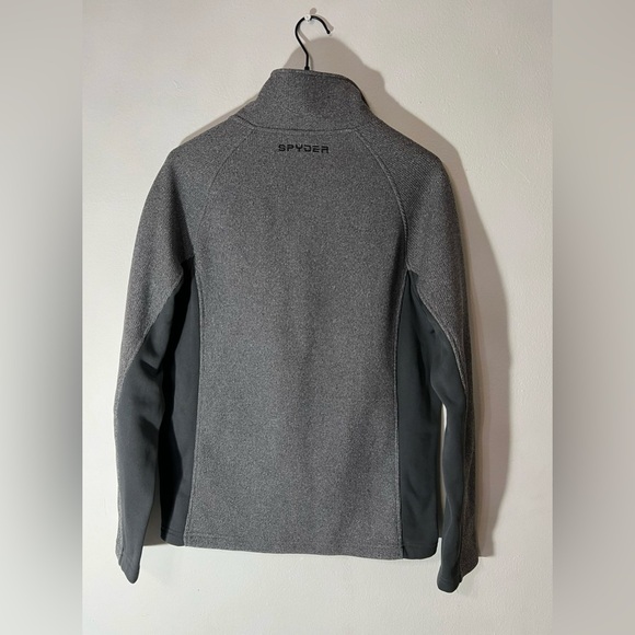Spyder Sweater Mens Medium Gray Black Outbound Half Zip Pullover Ski Outdoor - Picture 6 of 6